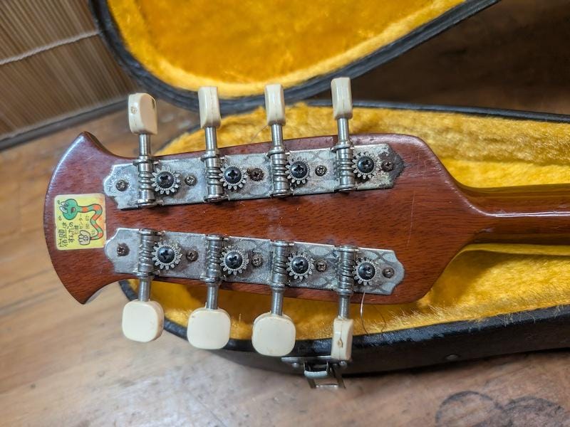 Vintage Suzuki M-215 Mandolin 1970s Japan With Original Hard Case