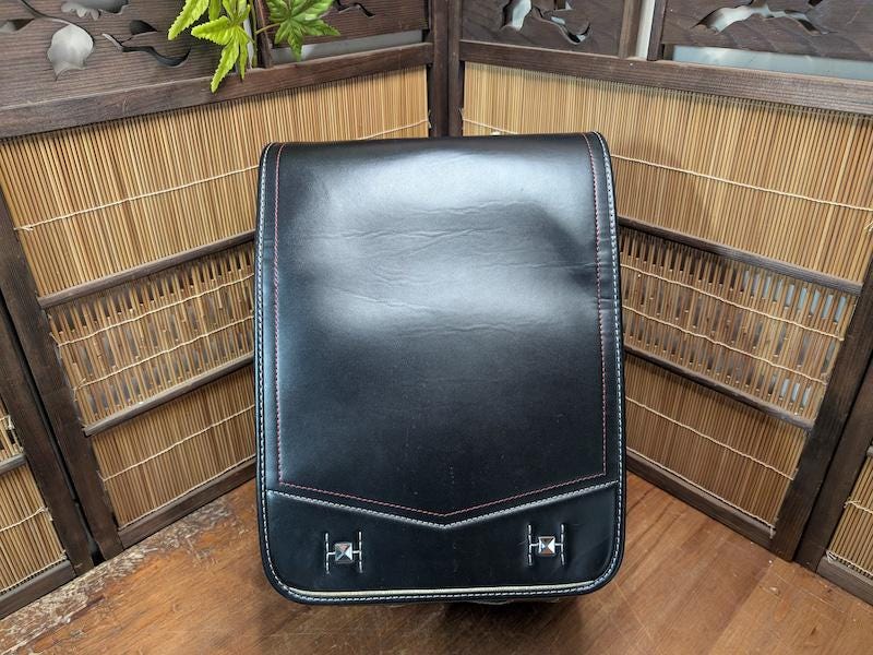 1950s leather backpack Alzarro Old School Vintage Leather Backpack