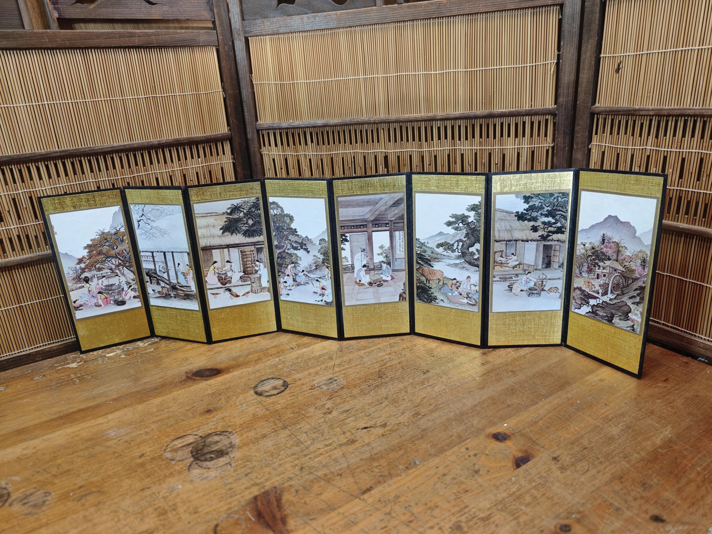 Antique Painted Japanese Screens - Etsy