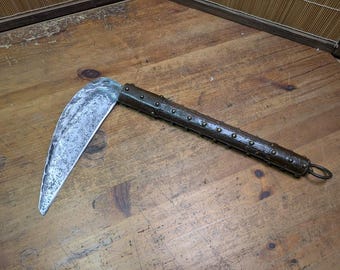 1950s Japanese Signed Kama Antique Forged Farm Tool Artifact L13