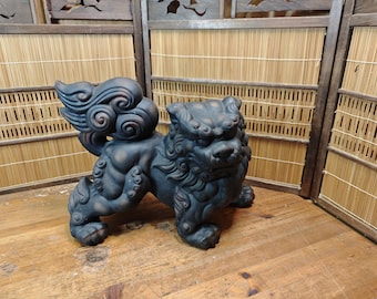 Vintage Okinawa Shisa Guardian Lion 1960s Giant Japanese Folk Art Auction JP AK1
