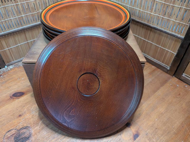 1950 年代 漆塗り お盆 昭和レトロ 1950年代物 漆塗りお盆 天然木製品 楕円