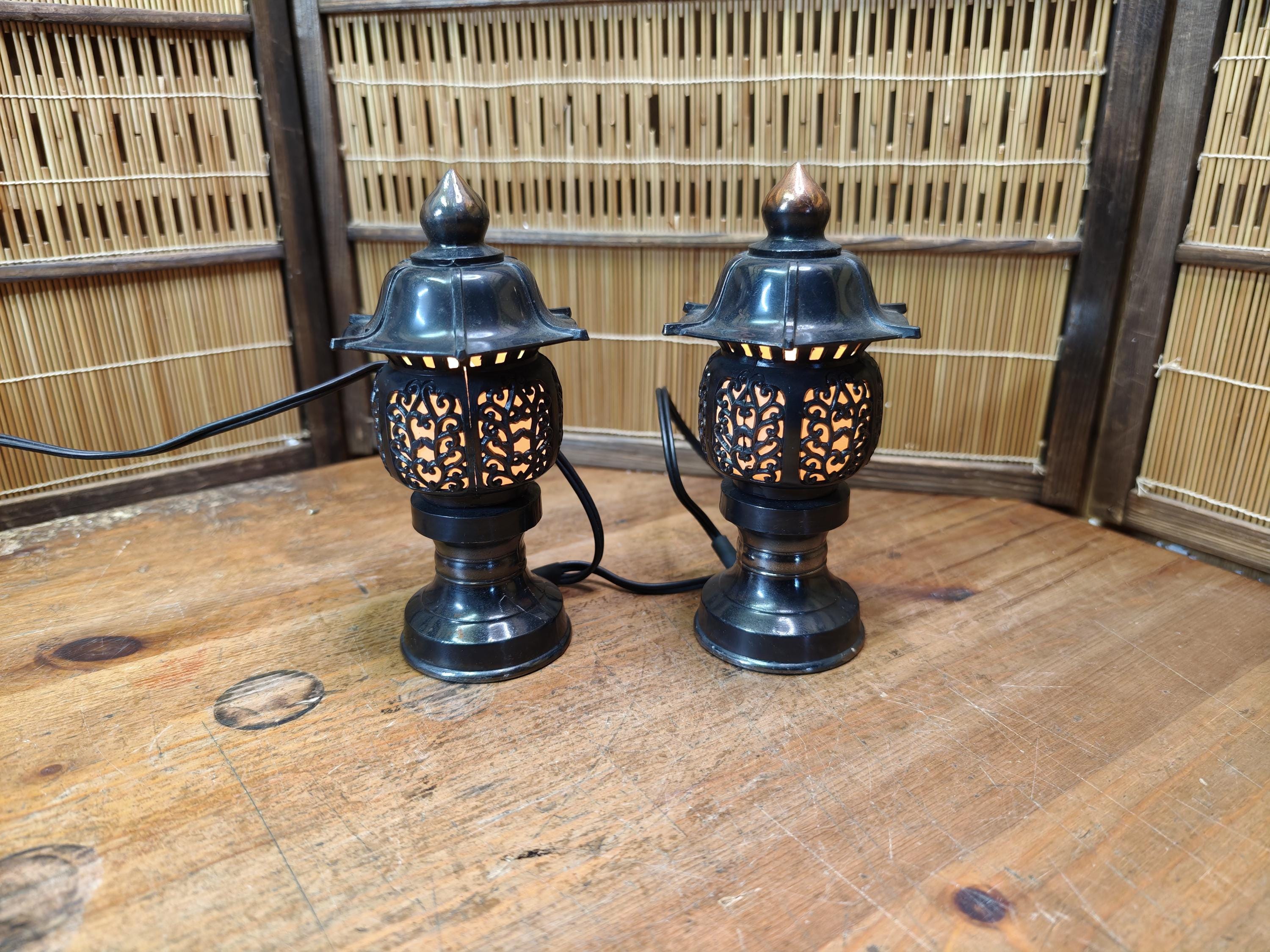 Antique Japanese Bronze Lamp - Etsy