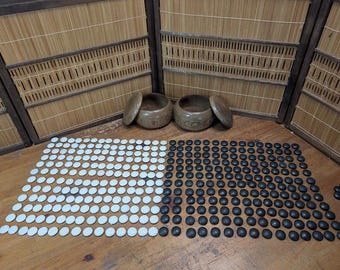 Vintage Japanese Go Stones Set 180 Black & 180 White Igo Game Pieces (No Board) LL12