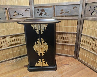 Japanese Ebony Wood Butsudan Buddhist Home Altar Shrine Kokutan C370
