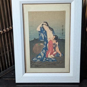 Super seltene japanische Geisha Postkarte aus den 50er Jahren – Einzelstück Authentische Vintage Japan Wall Art F3