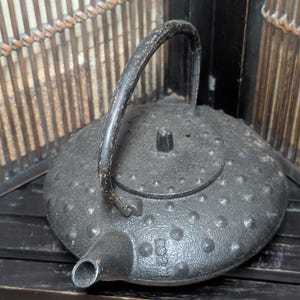 Vintage Japanische Nambu Gusseisen Teekanne 1950er Jahre Handgemacht & Unbenutzt, Authentische Handgemachte Nambu Gusseisen Teekanne Made in Japan TT3
