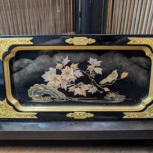 Extremely Rare Japanese Altar Drawer – 1937 Showa 12 Buddhist Fitting – Gold Detailing & Shell Inlay – Authentic Spiritual Art Object AA7