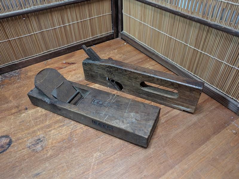 Vintage Japanese Kanna Plane Set 1960s Carpenter Hand Tools