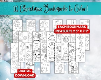 Festive Christmas Coloring Bookmarks for Kids - Winter Bookmarks. Coloring Bookmarks Christmas, Christmas Coloring Sheets, Pretty Bookmarks
