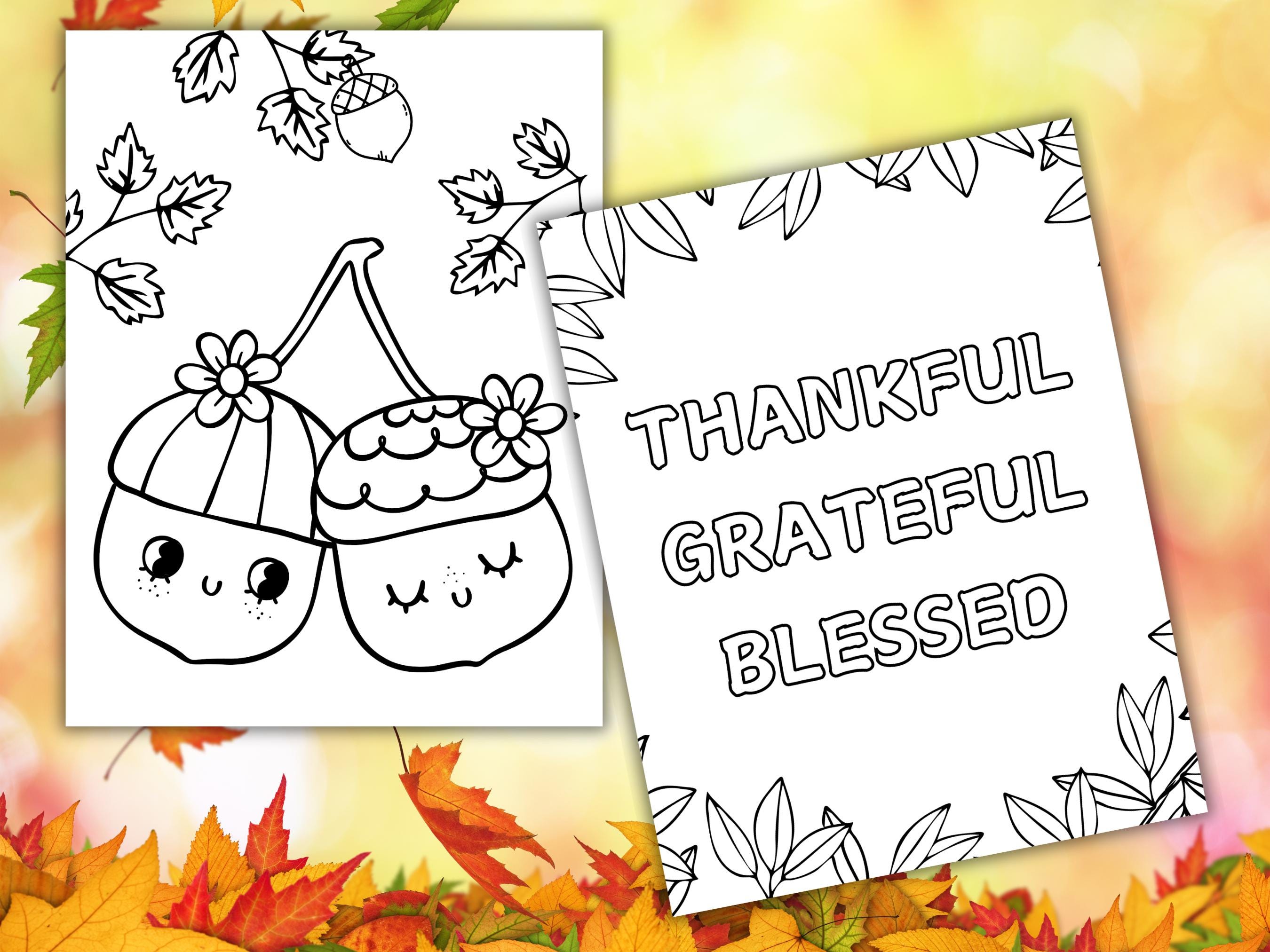 Fun Thanksgiving Coloring Pages Bundle | 14 Pages for Kids & Adults