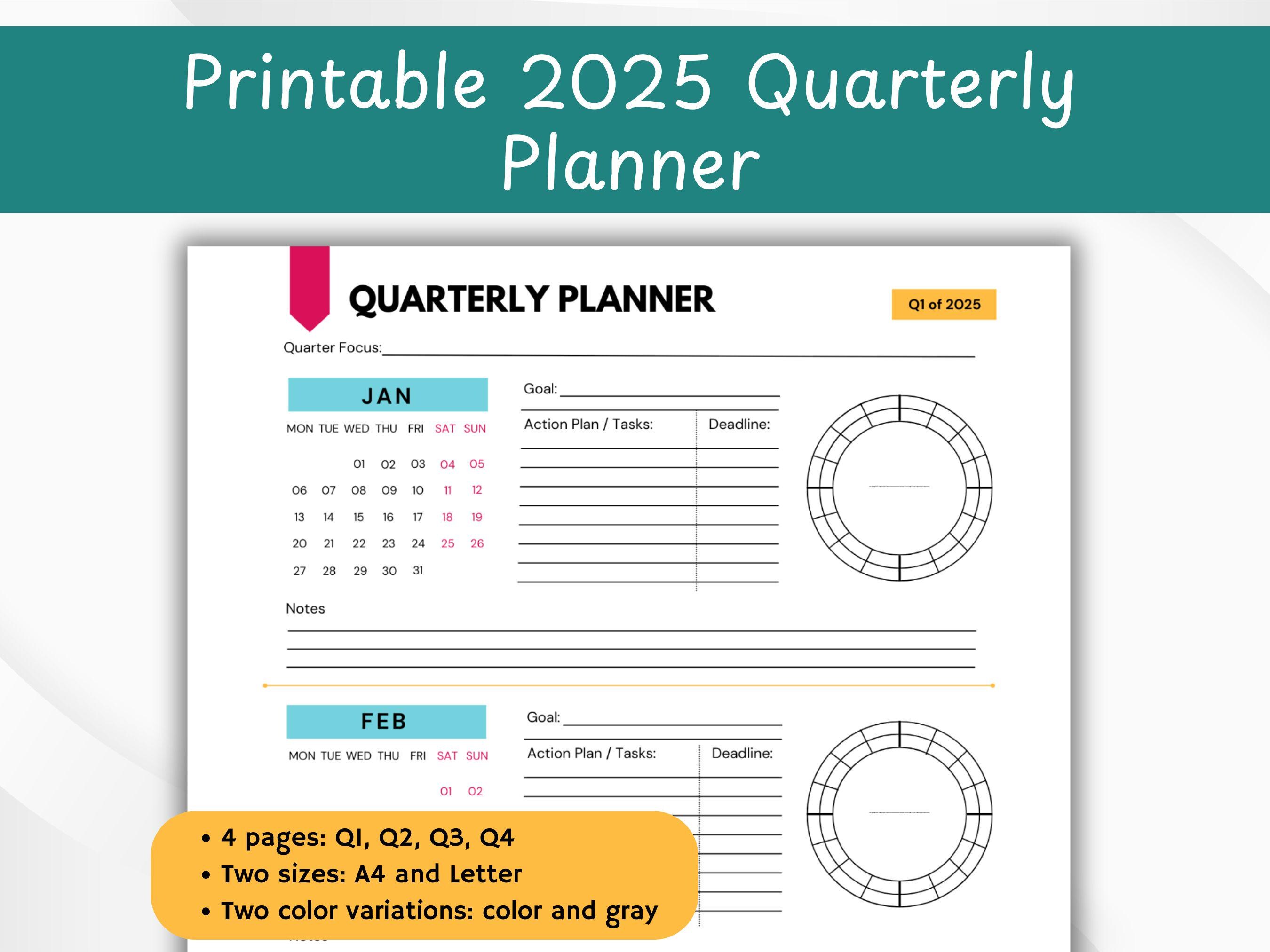 Get Organized: 2025 Quarterly Planner & Task Tracker for Ambitious Entrepreneurs, Success Planner, Minimalistic Planner, 90 Day Planner