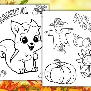 Fun Thanksgiving Coloring Pages Bundle | 14 Pages for Kids & Adults