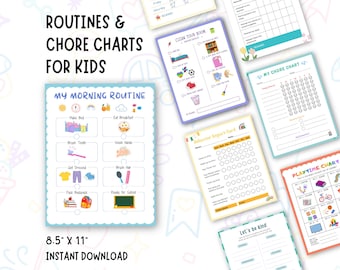 Fun Picture Chore Chart for Kids: Daily Checklist & Cleaning Routines, Kids Daily Checklist, Cleaning Chart, Daily Student Report