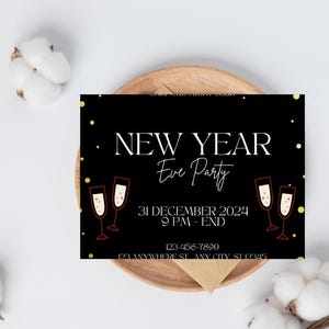 Festliche Silvesterpartyeinladung, feiern Sie den Countdown mit Freunden und Familie, kundengerechte druckbare einladen, neues Jahr Einladung