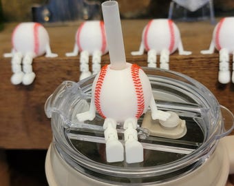 Adorno para pajitas con diseño de béisbol - Compatible con la mayoría de las marcas de pajitas más populares - Regalos para mamás beisboleras - Sport Buddies
