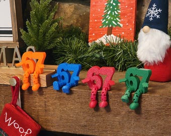 ¡Compañero de exhibición 67! Una versión divertida de la moda Six Seven: ¡un regalo ideal para las medias navideñas!