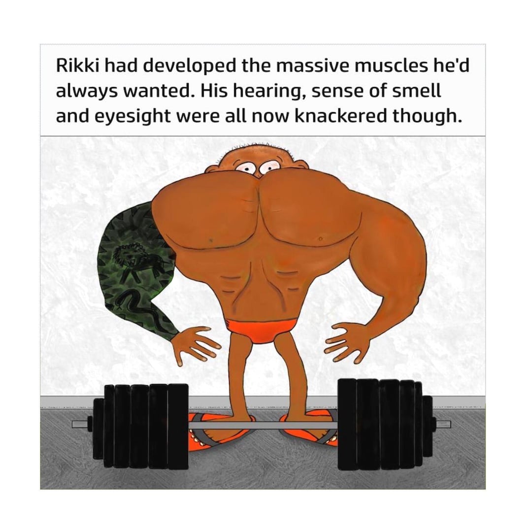 Humorous Muscles Funny Bodybuilder Birthday Card - Humorous Weightlifting Muscle Man Gym ...