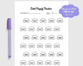 Auto Loan Coloring Sheet Fun Financial Printable PDF Digital Download Debt Payoff Tracker