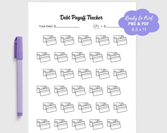 Credit Card Coloring Sheet Fun Financial Printable PDF Digital Download Loans Payoff Tracker