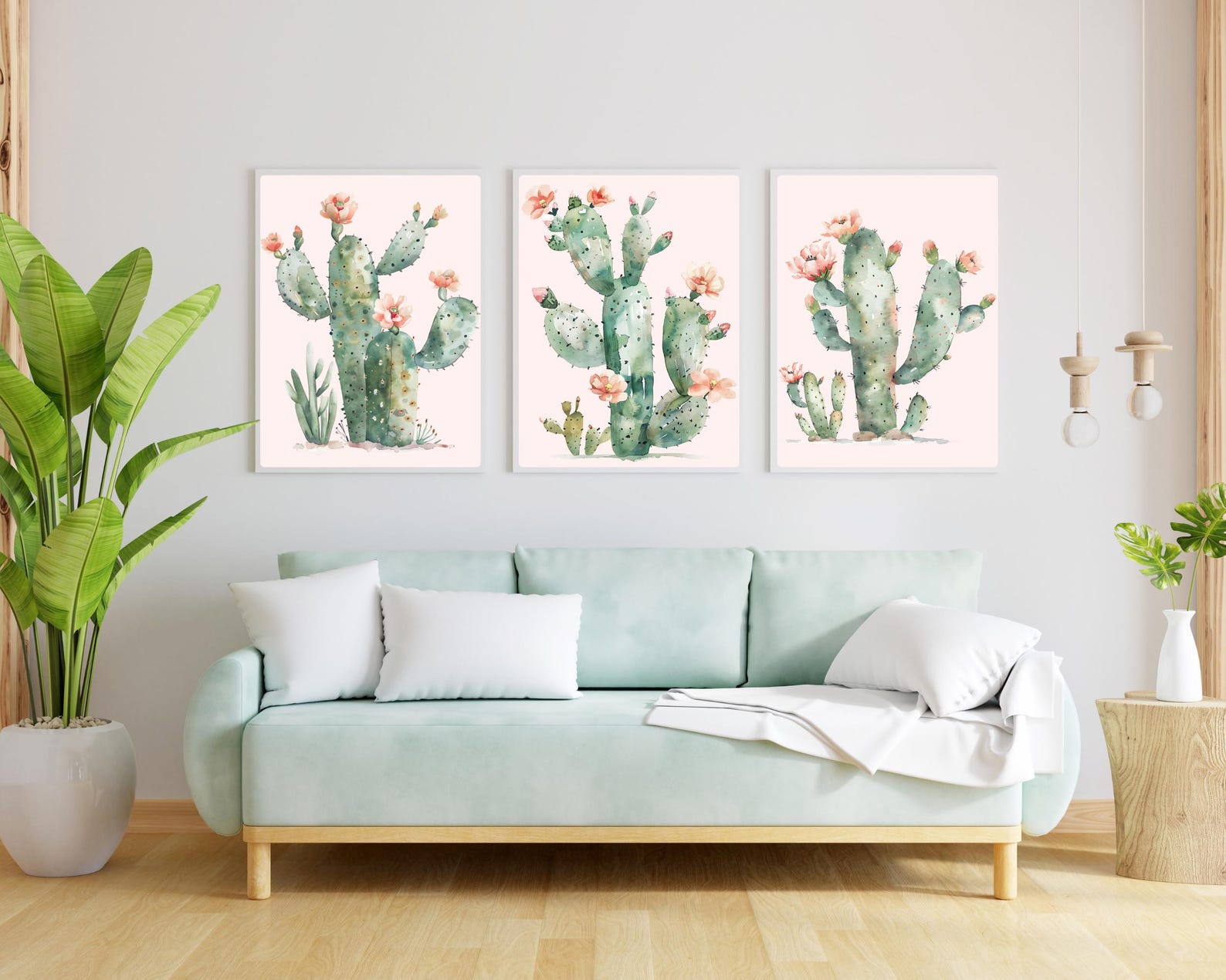 Cactus Wall Art, Printable Art, Set of 3 Wall Art, 5 Sizes,modern Boho ...