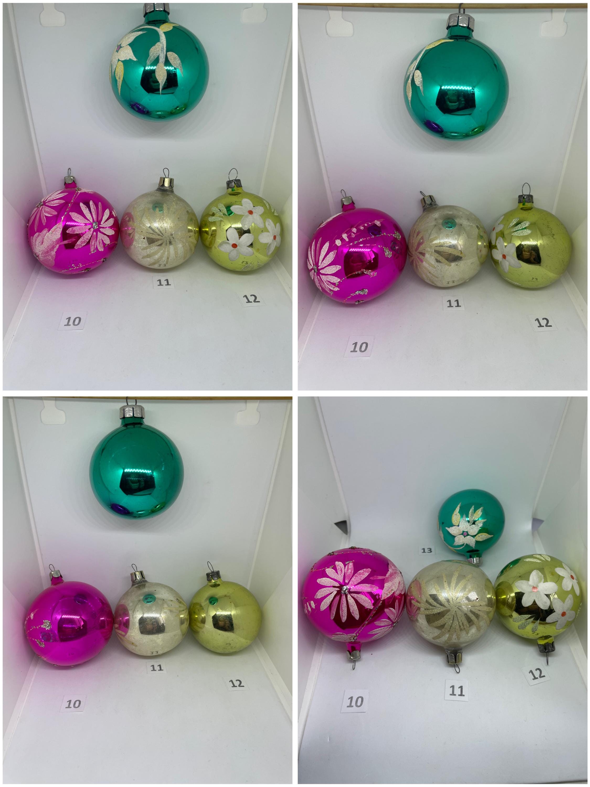 ヴィンテージガラスクリスマスオーナメントボール - ソビエト新年