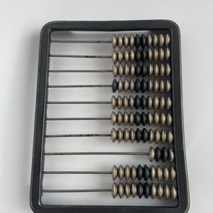 Vintage metal abacus - Small school abacus 1970s - Retro calculator