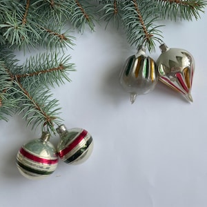 Vintage Glas Christbaumschmuck Set - Retro Urlaub Dekor - Set mit 2 Stück
