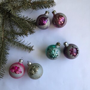 Vintage glass Ball Christmas ornaments set - Retro Xmas home decor