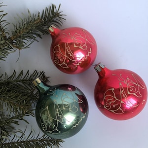 Adorno navideño, juego de 3 piezas - Decoración vintage para árbol de Navidad - Bolas de cristal que brillan en la oscuridad - Bolas con peces