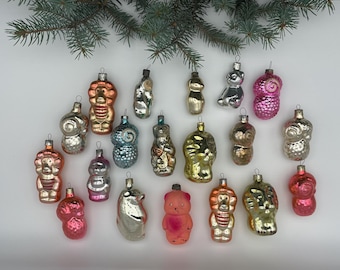 ヴィンテージガラスオーナメント6個セット – ソビエト風レトロ