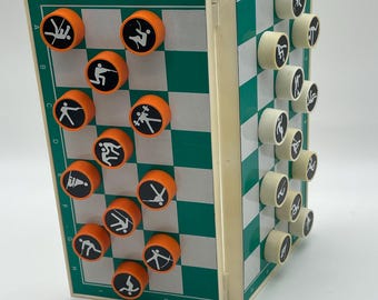 Set di dama sovietico vintage – Gioco da tavolo magnetico con simboli sportivi