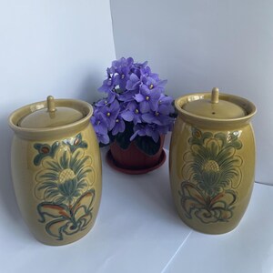 Vintage faience jar-barrel for bulk products - functional kitchen decor