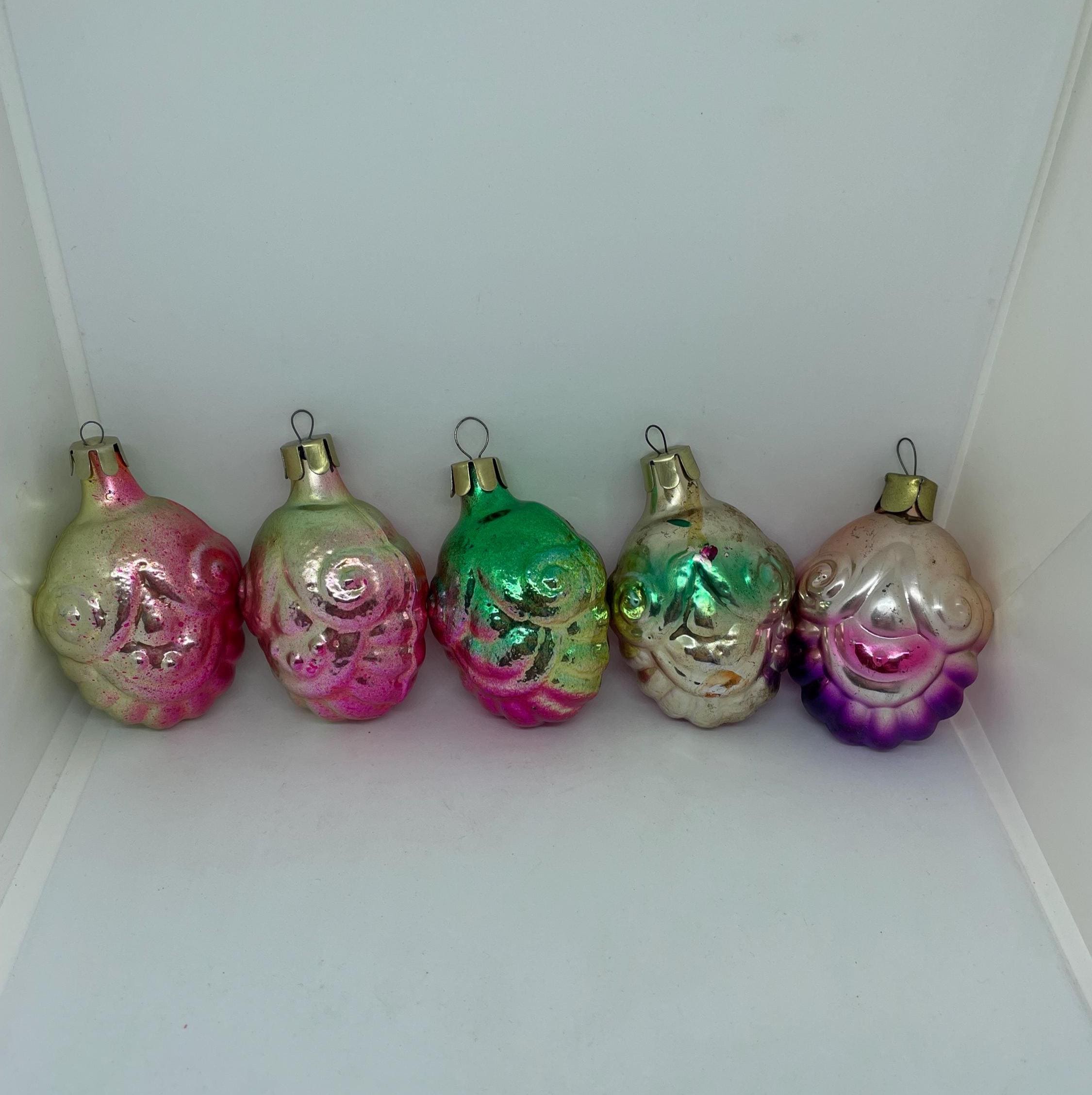 ヴィンテージクリスマスオーナメント - ソビエトガラス製ニューイヤー