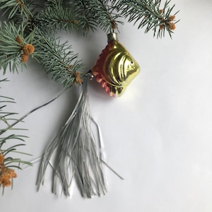 Adorno de pez de cristal vintage - Decoración retro para árbol de Navidad - Idea de regalo navideño