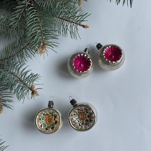 Vintage Glas Christbaumschmuck Set - Retro Urlaub Dekor - Set mit 2 Stück