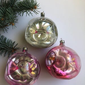 Vintage Christmas tree decoration set - Glass ball ornaments