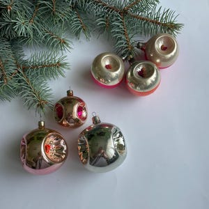 Vintage Glas Christbaumschmuck Set - Retro Urlaub Dekor - Set mit 3 Stück