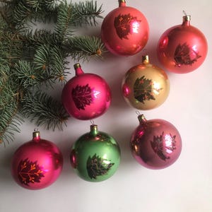 Vintage Glass Ball Ornaments Set: Colorful Christmas Tree Decor