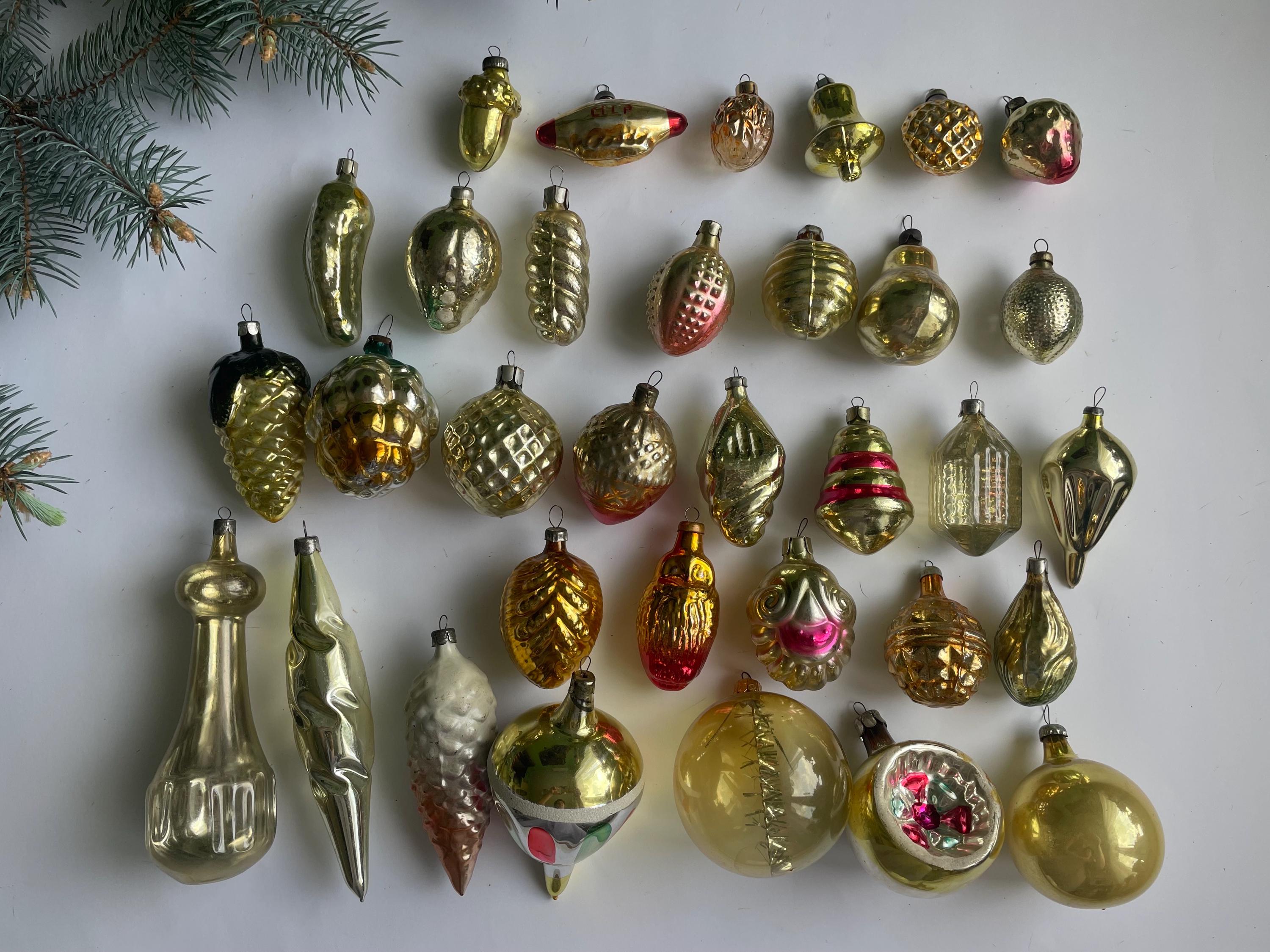 クリスマス ガラスオーナメント 5個セット ソビエト ヴィンテージ K