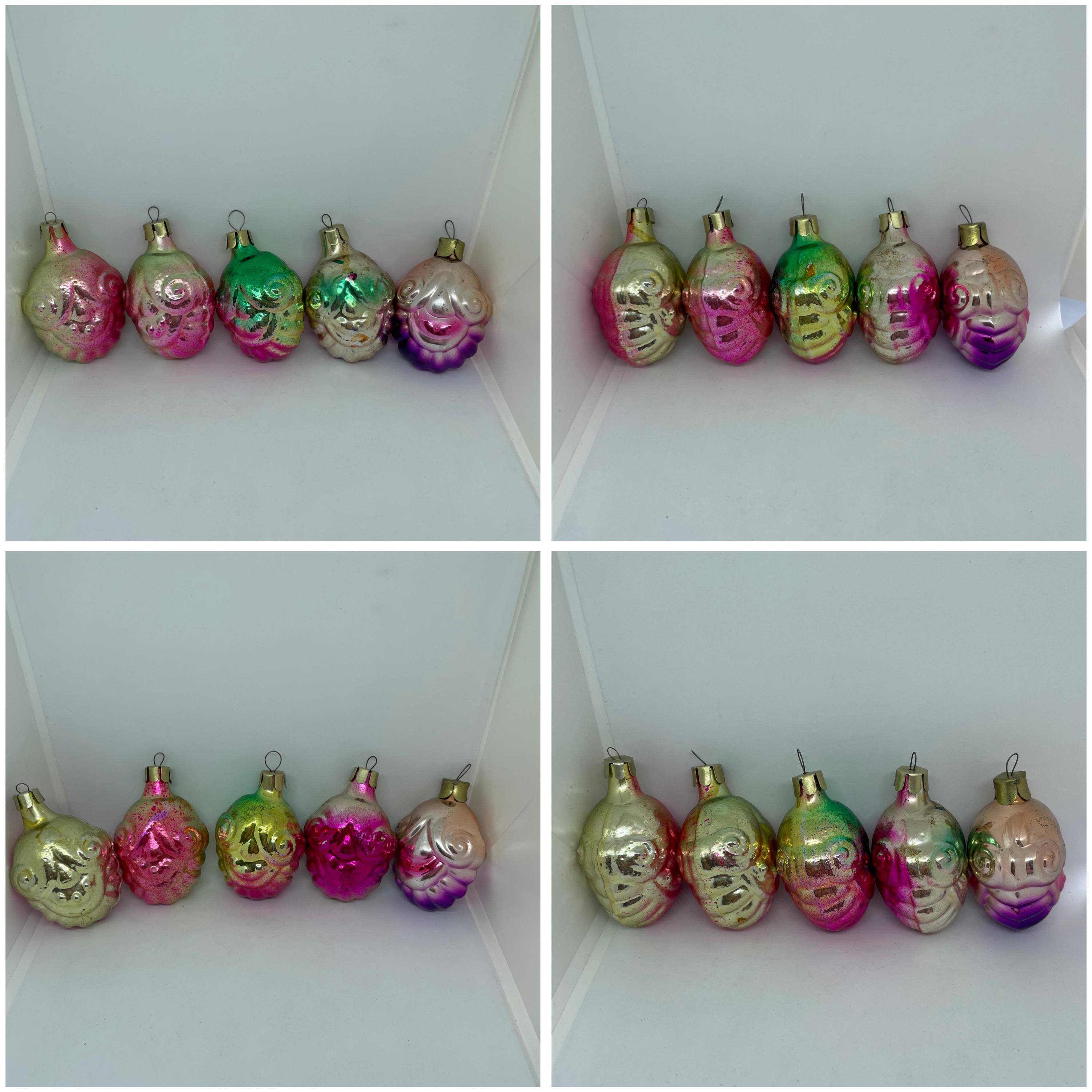 ヴィンテージクリスマスオーナメント - ソビエトガラス製ニューイヤー