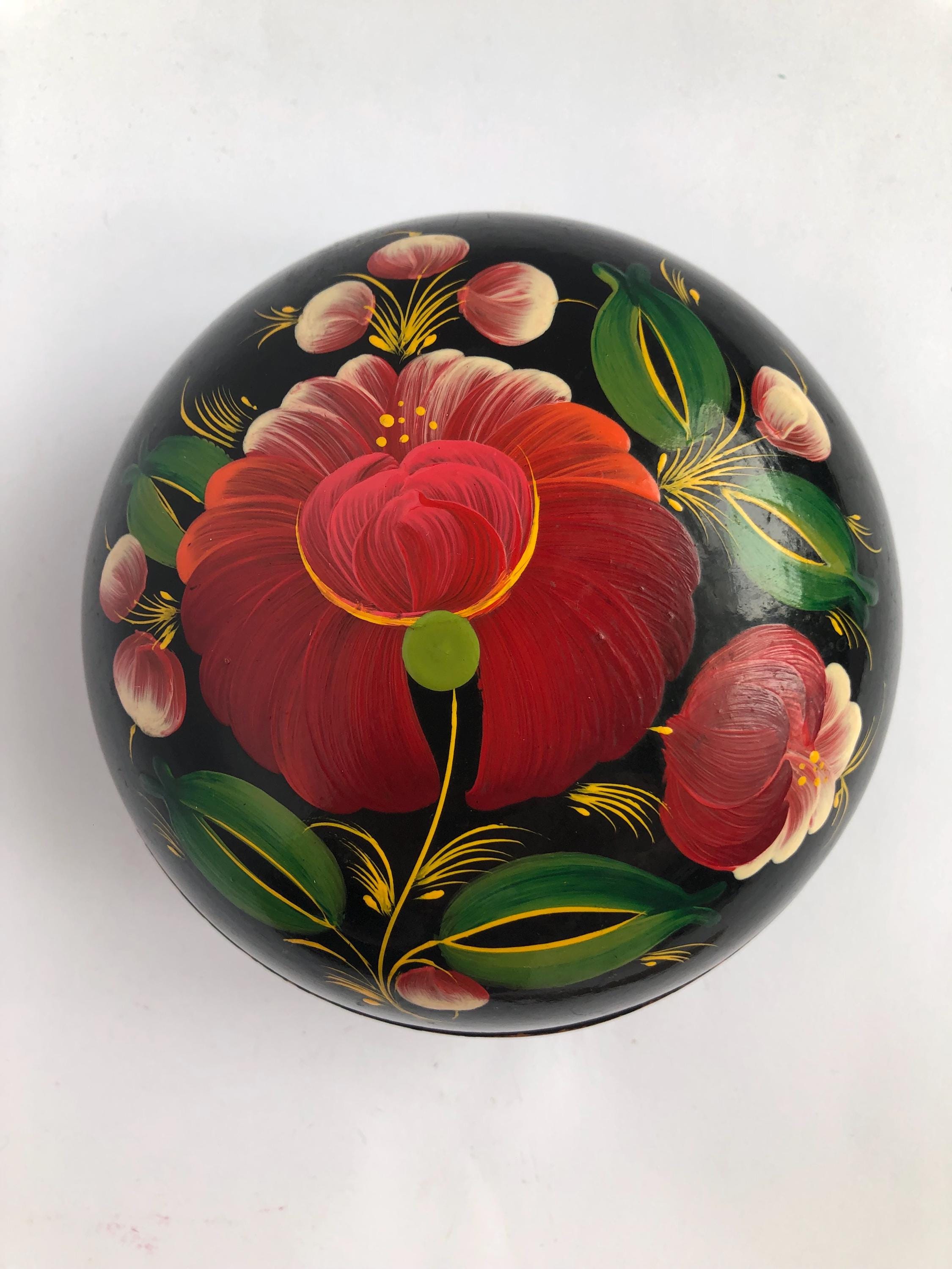 ヴィンテージジュエリーボックス – ペトリキフカ手描き – ウクライナ製