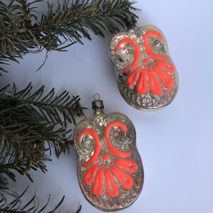 Vintage Glas Weihnachtsschmuck 2er Set - Baumschmuck