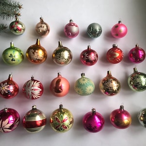 Vintage Glasanhänger Kugel - Retro Christbaumschmuck