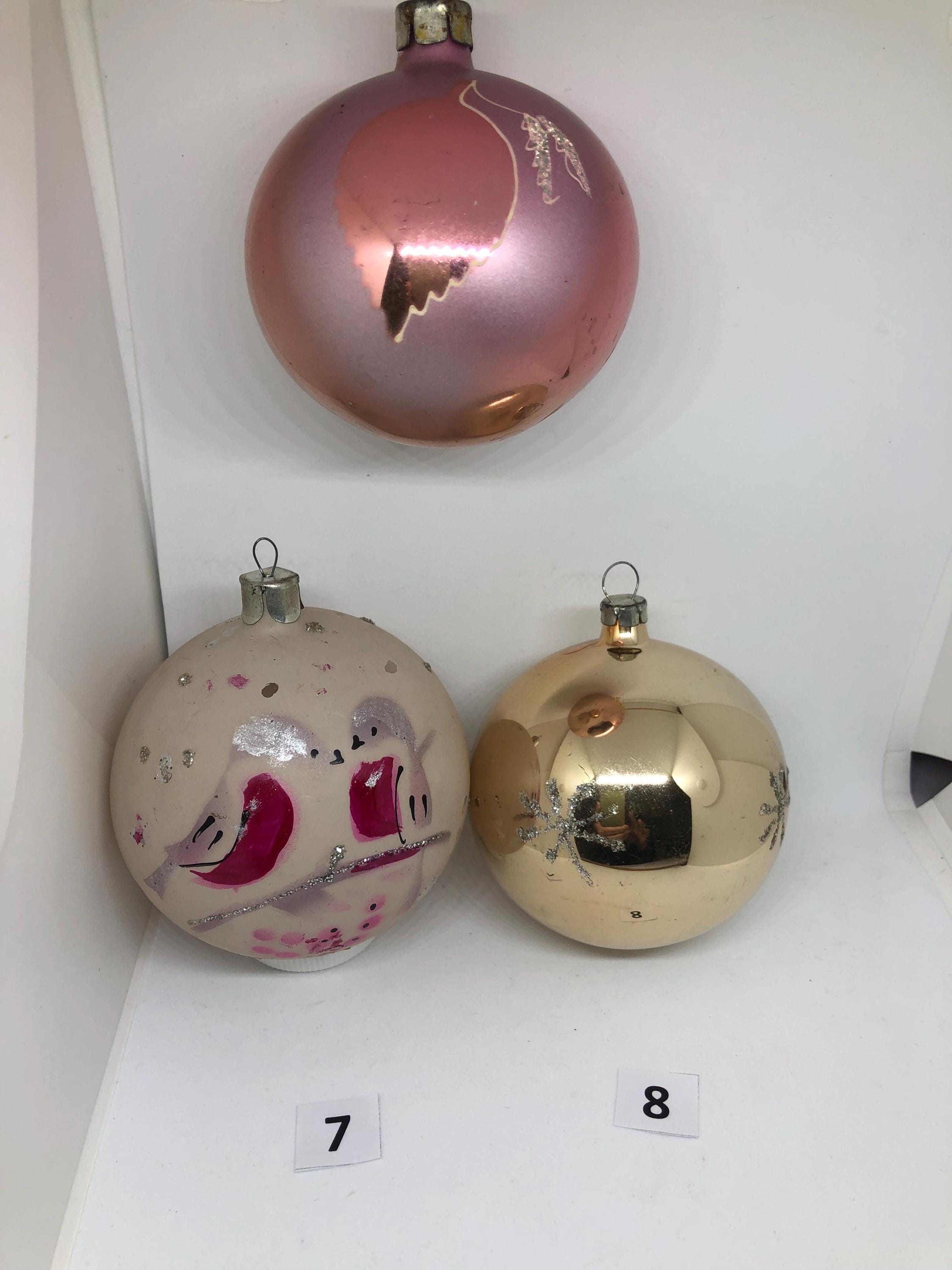 ヴィンテージガラスボールオーナメント - ソビエトクリスマスツリーの