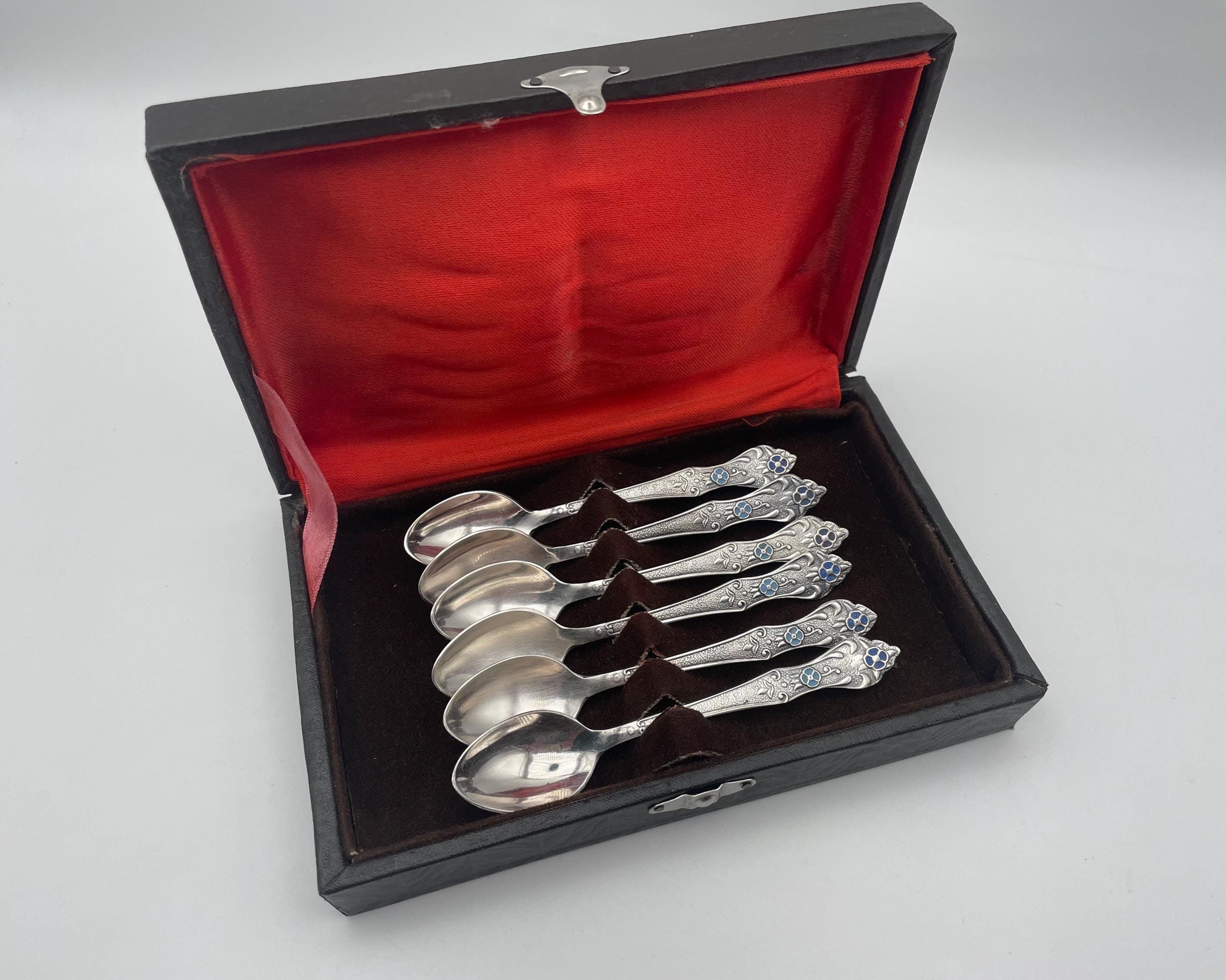 Silver Spoon Enamel Set - Etsy