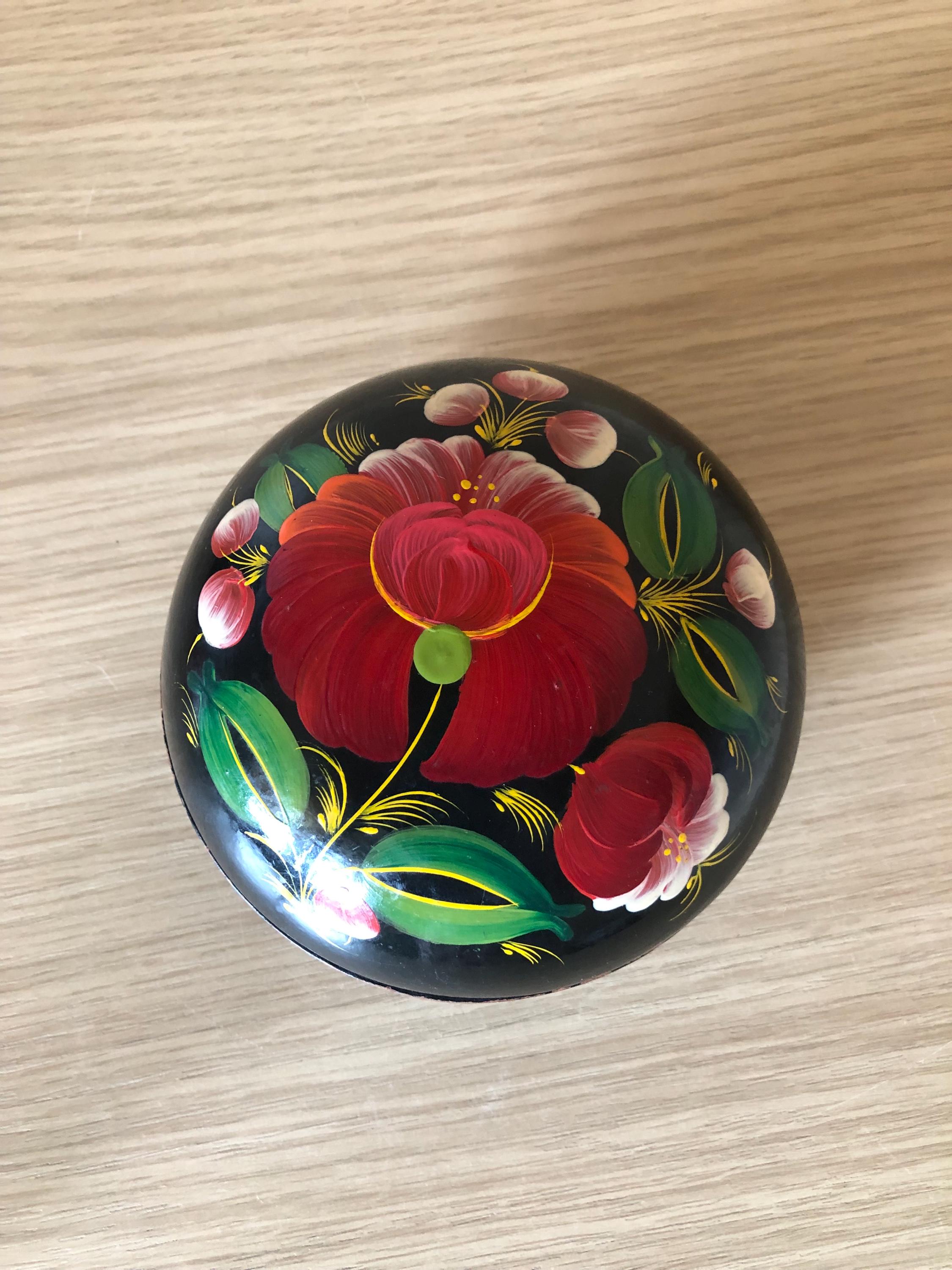 ヴィンテージジュエリーボックス – ペトリキフカ手描き – ウクライナ製