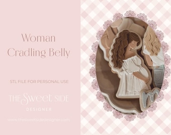 Fichier STL pour tampon et emporte-pièce Femme berçant son bébé