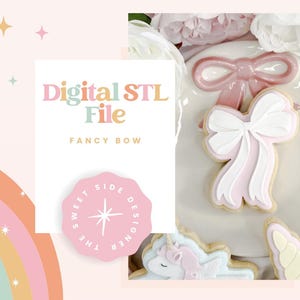 Fancy Bow Cookie Cutter & Stamp STL File