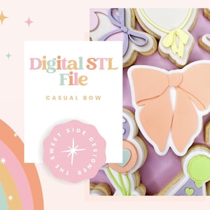 Casual Bow Cookie Cutter & Stamp STL File